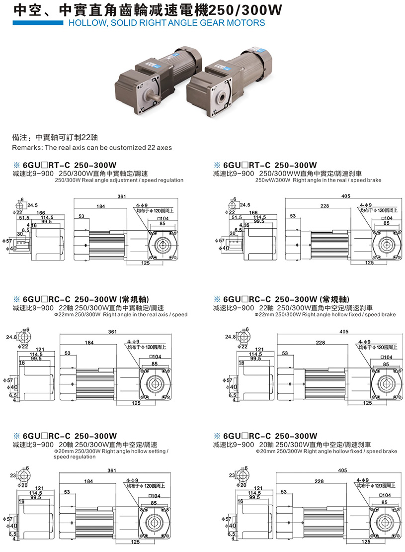 250W/300W直角齒輪減速電機