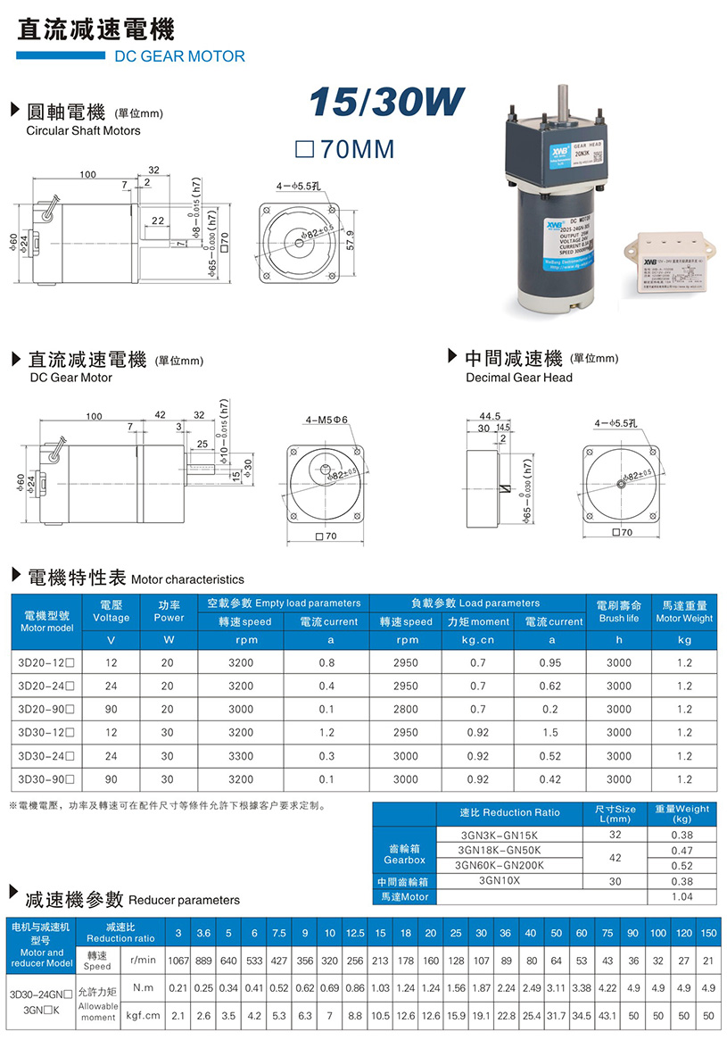15W/30W直流減速電機(jī)